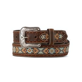 ARIAT Men's Southwest Embroidered Inlay Belt, Multicolored, 40