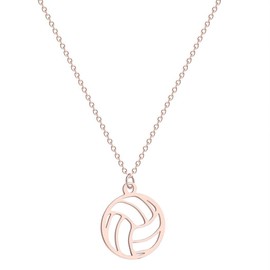 PONCTUEL ESCARGOT Minimalist Volleyball Necklace Short Chain Sports Lovers Pendant Necklace Teens Jewelry (rose gold)