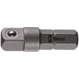 WERA 136000 Socket Adapter 1/4 inch DRx 1/4 inch HEX/25 mm