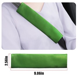 Zpana Car Accessories Set, 10PCS Vehicle Kit with Steering Wheel Cover Seatbelt Pad Cup Holder Mat Start Button Ring Sticker Flower Air Vent Clip, Universal Automotive Interior Ornament (Green)