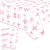 LSJDEER 4 Pack Bow Party Tablecloth - Pink Bow Table