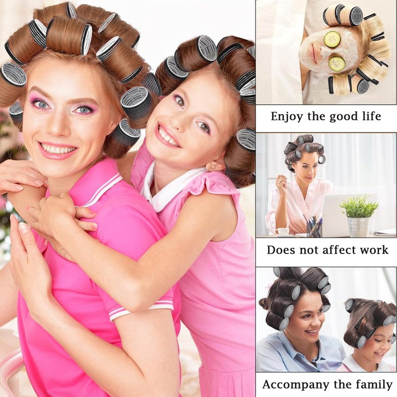 50PCS Hair Rollers Set with Clips, Hair Curlers Velcro Rollers