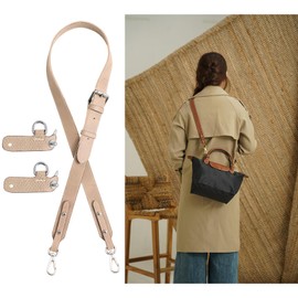 Neylissia Leather Shoulder Strap Mini Bag Conversion Kit, Wide Purse Straps Shoulder Replacement Crossbody, Light Pink, Large