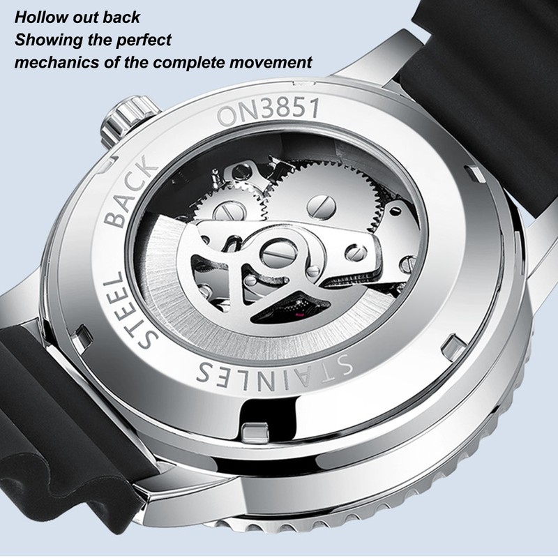 Men Chronograph Watch Rotatable Bezel Self Winding Automatic Movement Waterproof