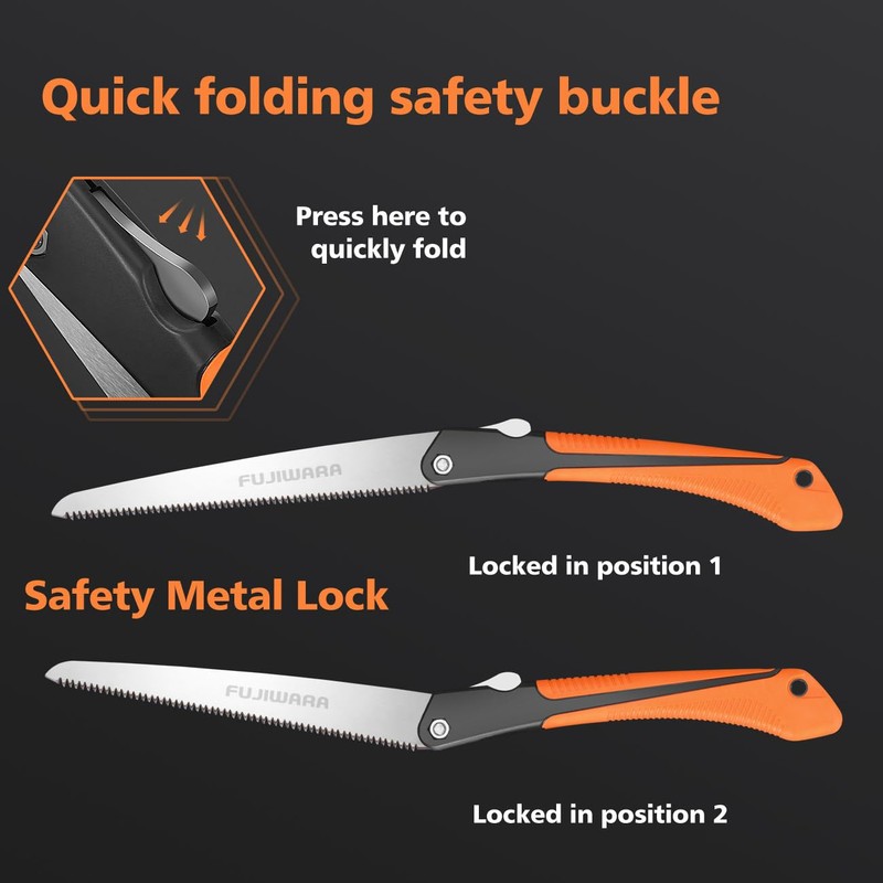 8 Inch Folding Pruning Saw - SK4 Steel Blade with