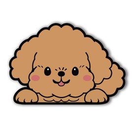 SignStore Cute Toy Poodle Heyokkori Sticker Brown Vinyl Made in Japan character_18_TP (Brown)