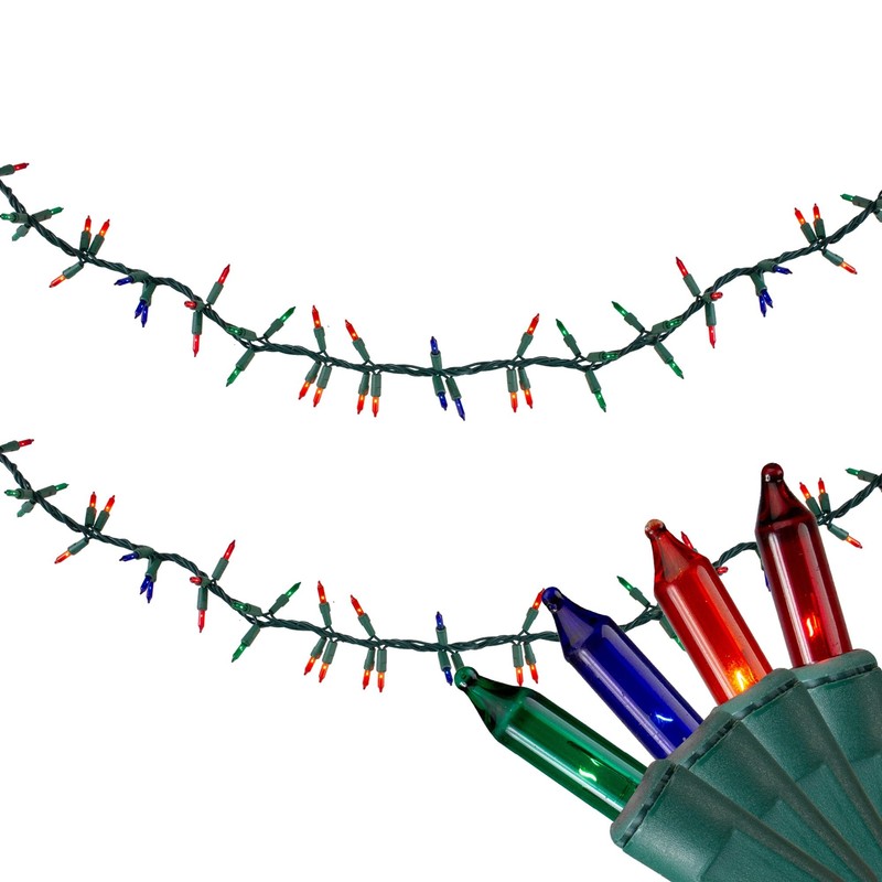 Mini Christmas Light Garland Set - Multi-Color - 18' Green