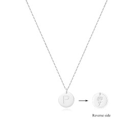 Aimber P Necklace,Initial Necklace for Women,Letter Necklace for Women(Silver,P)