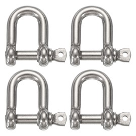 QUARKZMAN 4 Pezzi Grillo A D In Acciaio Inossidabile, 7/10"(17mm) Grillo A D Con Vite Grande Per Catene Nautiche E Attrezzature Marine, Gioielli In Paracord, Colore Argento
