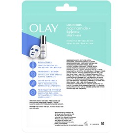 Olay Luminous Niacinamide + Hyaluronic Sheet Mask, 1 count