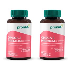 Kit 2 Piezas Suplemento Omega 3 Premium 60 Caps Pronat Sin Sabor