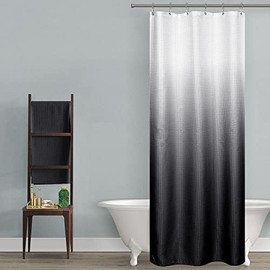 RV Camper Stall Small Shower Curtain Little Size 36wx72h Single Hotel Style Stand Up Shower Curtains,Hooks,Liners for Bath 36 x 72 Inch Ombre Tie Dip Dyed White and Black