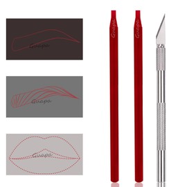 2pcs Waterproof Pre-Draw Mapping Pencils – Peel-Off Hard Core Eyebrow Pencils for Permanent Makeup, Microblading & Brow Shaping