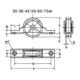 Yokozuna SBS-0301 Stainless Steel Door Wheel with Bearings, 30 Round