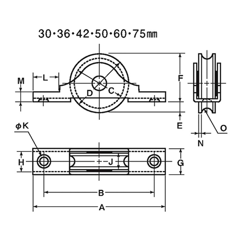 Yokozuna SBS-0301 Stainless Steel Door Wheel with Bearings, 30 Round