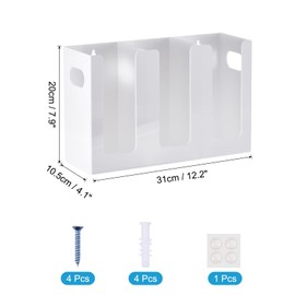 sourcing map Disposable Coffee Cup Dispenser, 3 Compartments White Acrylic Paper Cup and Lid Plastic Storage Organizer Holder with Mounting Tools for Home Kitchen Office Countertop