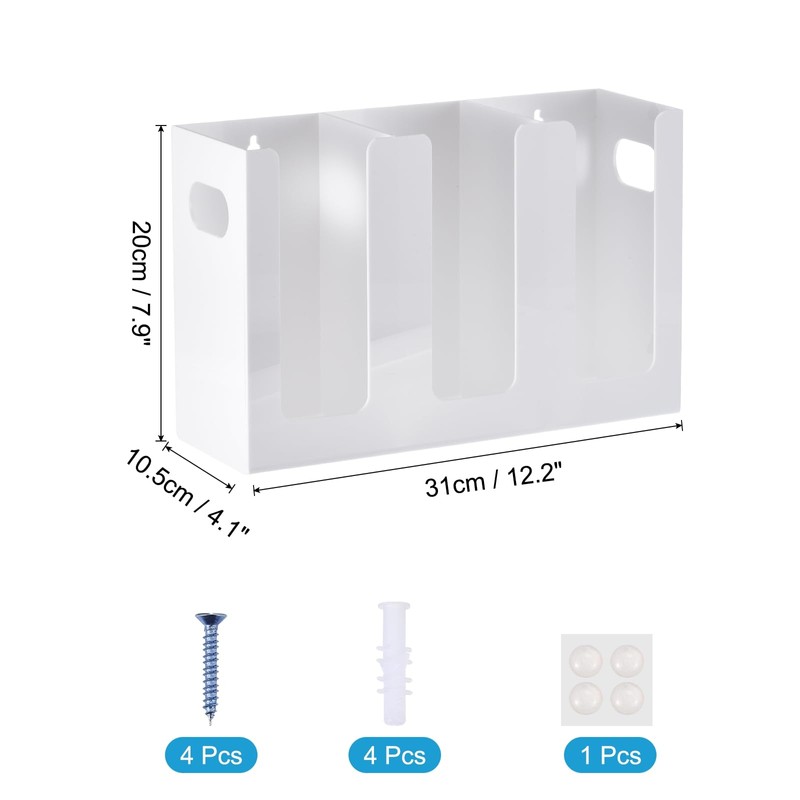 sourcing map Disposable Coffee Cup Dispenser, 3 Compartments White Acrylic