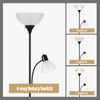 HonoDing Adjustable Silver Floor Lamp with Reading Light Susan Modern