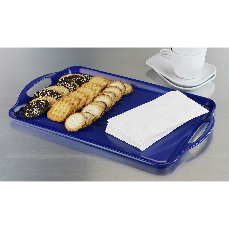 Reston Lloyd Calypso Basics Melamine Serving Ottoman Tray with Handles,