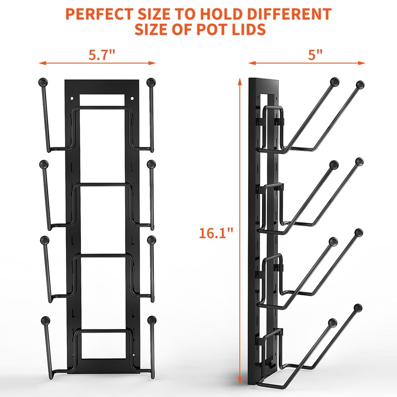 Cisily 8 Layers of Adjustable Pot Lid Organizer Rack for
