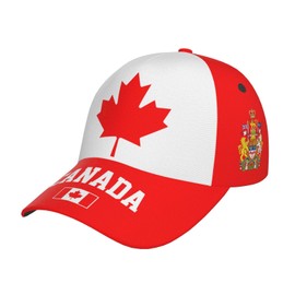 Canadian Flag Baseball Cap for Men Women, Fashion Flag of Canada Hat Adjustable Sun Protection Visor Caps Trucker Hat Patriotic Caps