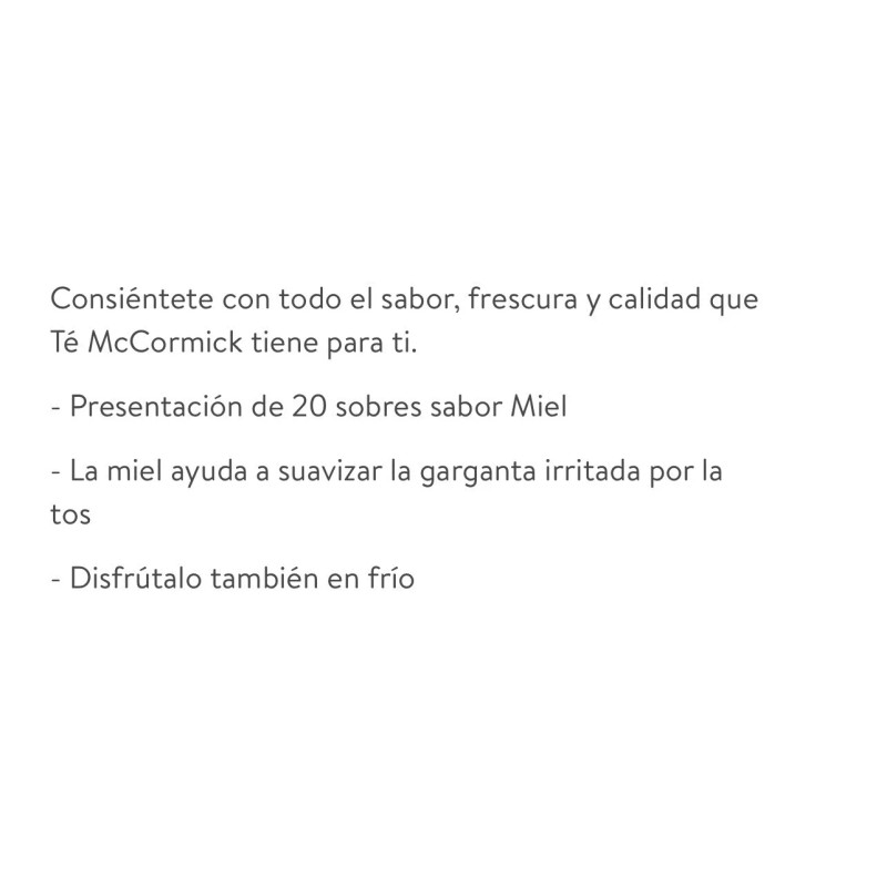 McCormick Te de Eucalipto gordolobo y zacate limon 20 tea