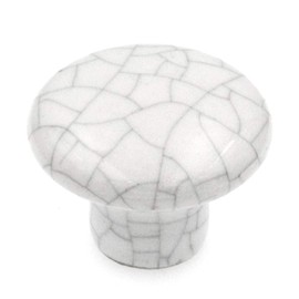 Kraftmaid 10 Pack 1 1/4" White Vintage Style Antique Crackle Ceramic Cabinet Knob 510-9429001