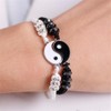 Matching Yin Yang Friendship Bracelets for 2, Adjustable Black and