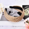 Braided Woven Straw Knot Headband for Women Boho Hollow Straw