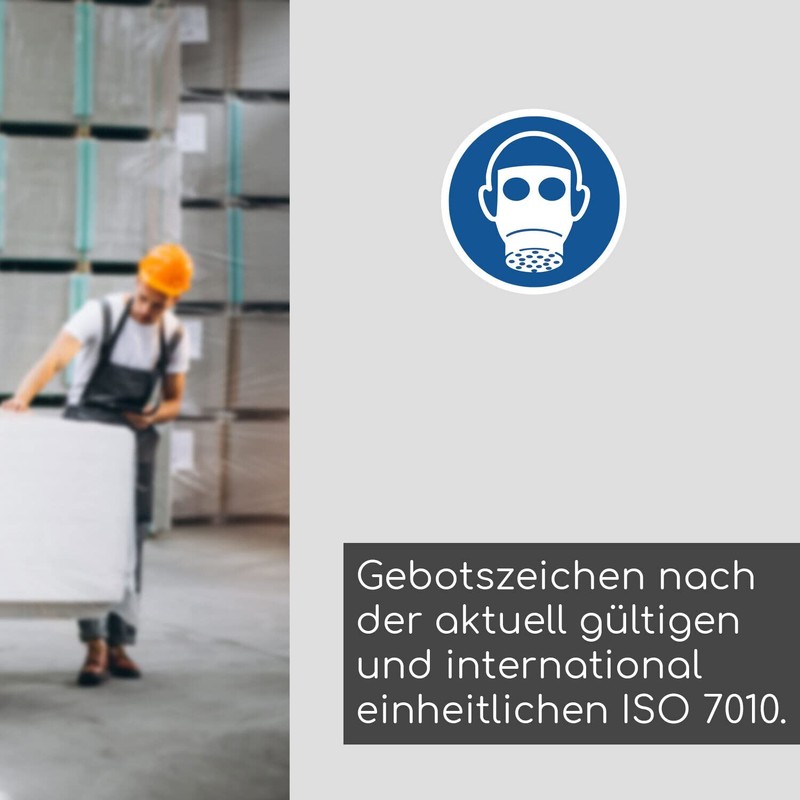 Sticker Respiratory Protection Use – Diameter 10 cm ISO 7010