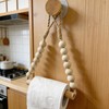 Wood Bead Toilet Paper Holder Boho Toilet Roll Holder Bathroom