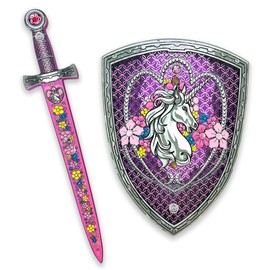 Liontouch - Unicorn Princess Set for Girls - 3-6 Years | Medieval Style Toy Sword & Shield for Pretend Play for Toddlers with Gemstones | Safe & Durable Foam Accessories for Royal Dress Up & Costumes