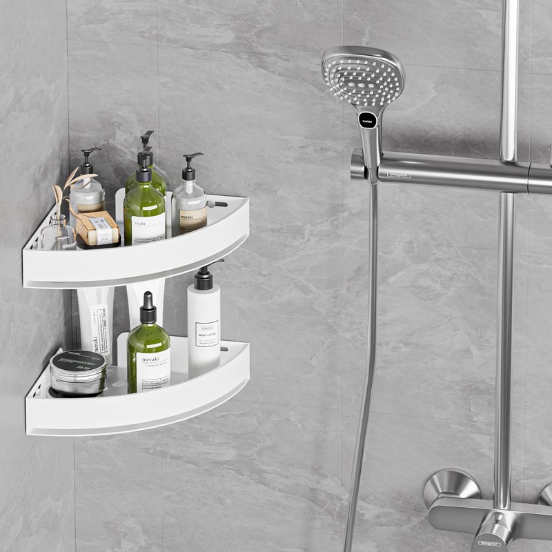 Wisfame Aluminium Shower Corner Shelves - Rustproof Shower Caddy No