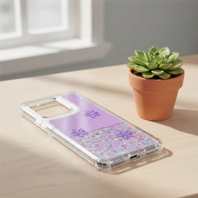 Funda Para Moto Edge 40 Brillos Case Mujer + Mica