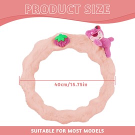 Steering Wheel Cover Car Plush, SilverChry Plush Steering Wheel Cover Universal, 15 Inch (38 cm) Plush Steering Wheel Cover Winter, Soft Car Steering Wheel Cover, Car Non-Slip Steering Wheel Cover