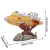 AIMALL Submarine Aquarium Ornament, Resin Fish Tank Decoration, Hollow Shipwreck