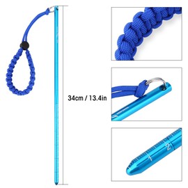 Diving Pointer Stick Aluminum Alloy Scuba Diving Noise Maker Stick Rod Pointer with Adjustable Wrist Lanyard Accessories (Royal Blue)