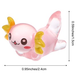 Wanmu 24 Pcs 8 Colors Mini Axolotl Figures, Glow in The Dark Tiny Miniature Animal Figurines, Tiny Plastic Axolotl for DIY Craft Garden Ornament Dollhouse Potted Plants Birthday Party Decorations