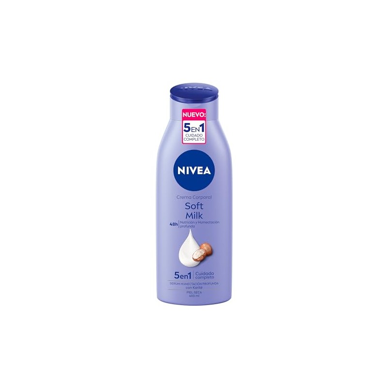 NIVEA Crema Corporal humectante Soft Milk (400 ml), 48 horas