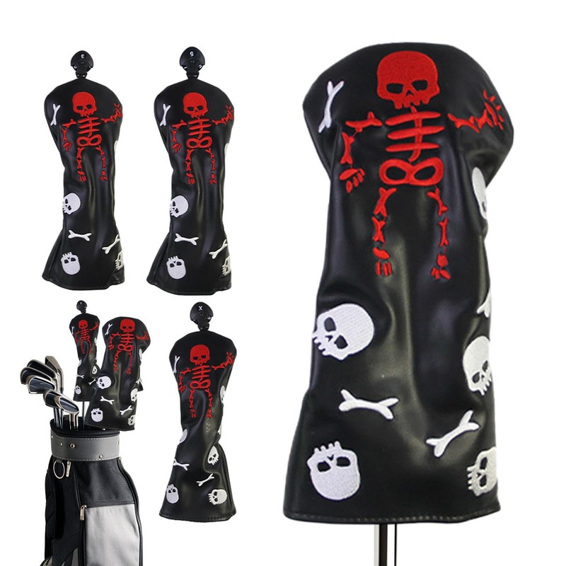 Wood Golf Club Covers - Golf Headcovers Protector Skeleton Pattern