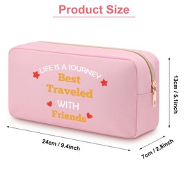 Friendship Gifts for Women Friends Travel Cosmetic Bag Gifts for Best Friends Bestie Graduation Valentines Day Birthday Weekend Gift for BFF Sister Teen Girls Oxford Cloth Travel Makeup Pouch