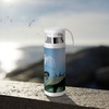 Stainless Steel Thermos Flask with Integrated Cup - Planes Over
