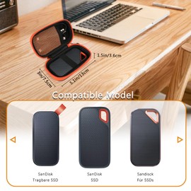 Hard Case For Sandisk Extreme Pro/Sandisk Extreme Portable External SSD 128GB 500GB 1TB 2TB Protective Storage Travel Bag (Orange)