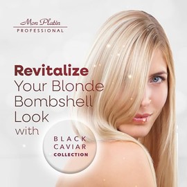 Mon Platin Total Blonde Hair Mask 500 ML - Potencia y Cuida tu Cabello Rubio con el Toque del Caviar Negro - Mejora la Vitalidad de los Tonos Rubio - 