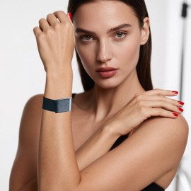 Comfortable Super Knit Replacement Wrist Band For WHOOP 5.0 Heart Rate Monitor, Soft Nylon Replacement WristBand with Stainless Steel U Shape (Gray, MG life)