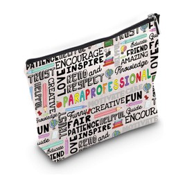 JYTAPP Paraprofessional Makeup Bag Para Educator Zipper Pouch Gift Para Teacher Cosmetic Bag Paraeducator Thank You Gift