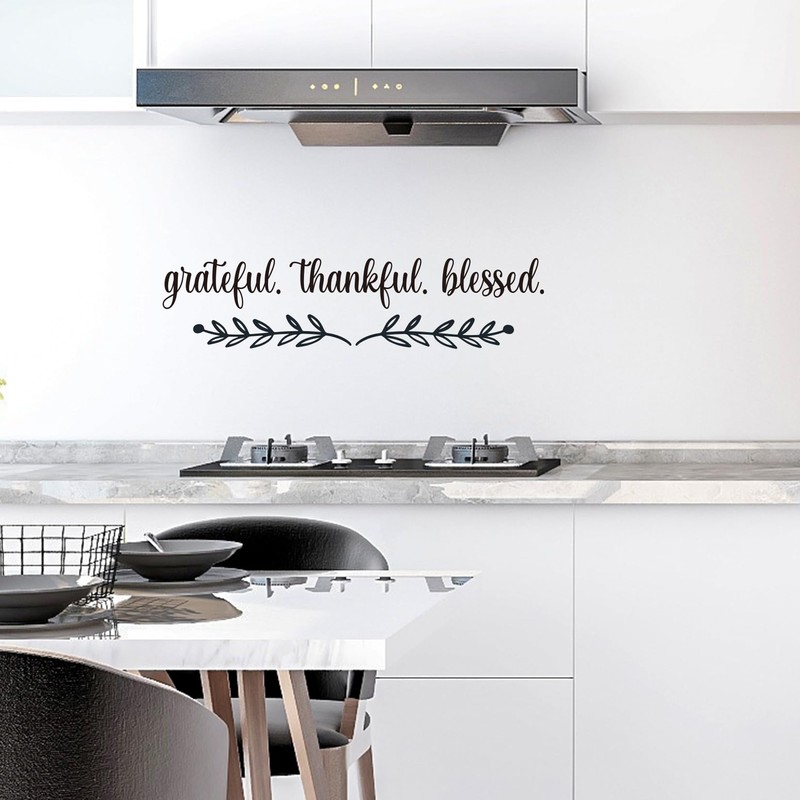 Vancetyno Grateful Thankful Blessed Vinyl Wall Decal Inspirational Quote Wall