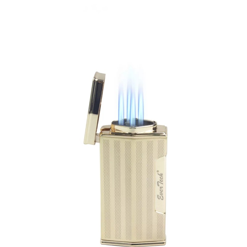 Ever Tech Quad Flame Cigar Torch Lighter with Cigar Punch