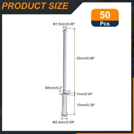 sourcing map 50Pcs 3/32"x3/8" Round Head Blind Rivets, Zinc-Plated Carbon Steel Grip and Mandrel Cap Blind Rivets, Silver