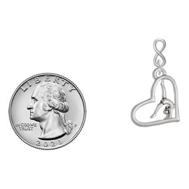 Delight Jewelry Silvertone Gymnast in Heart Silvertone Infinity Post Earrings